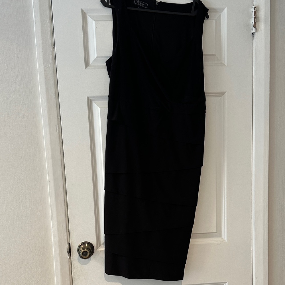 dressbarn Black Layered Midi Dress